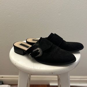 Suede mules